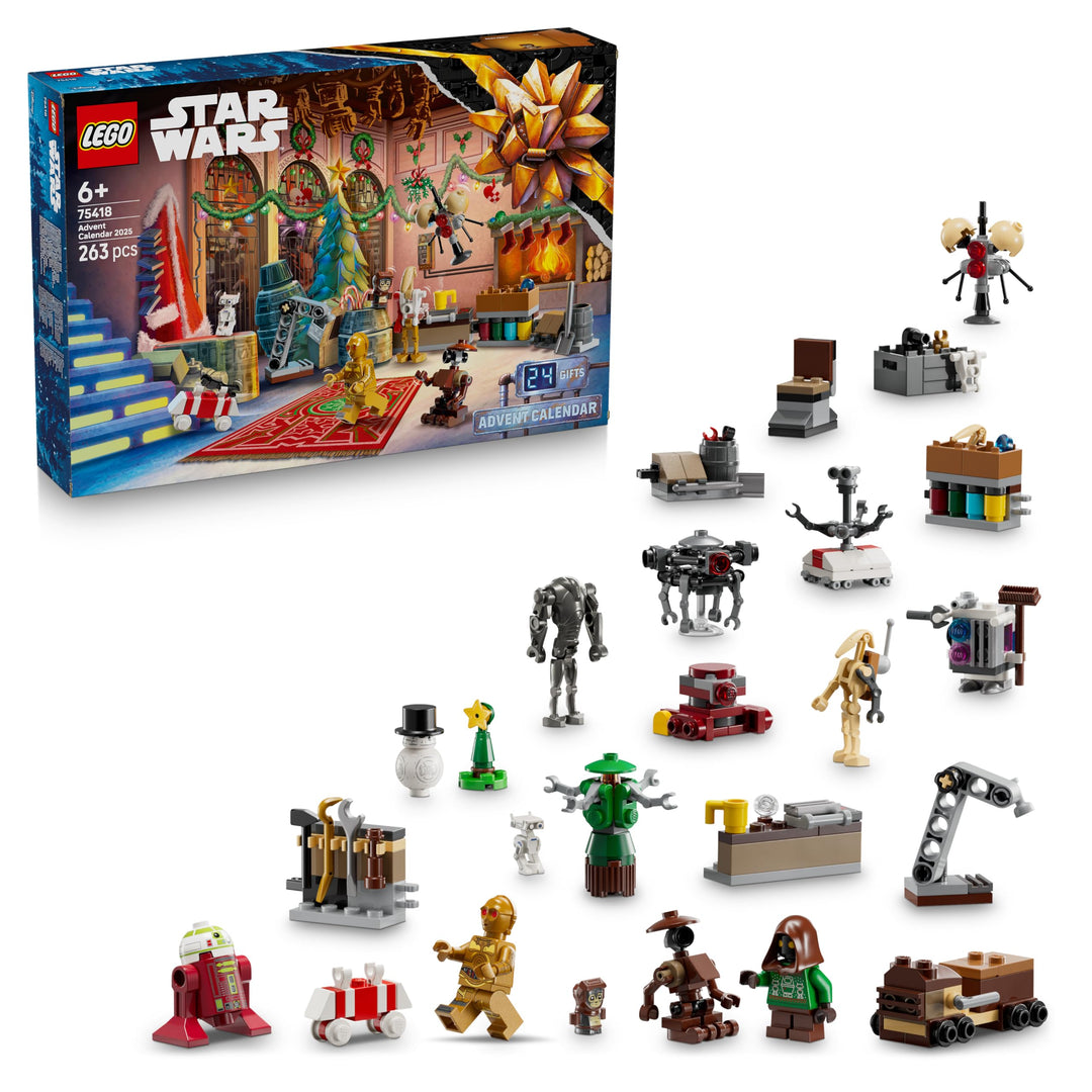 LEGO Star Wars Adventskalender 2025 - Weihnachten Spielzeug mit 24 Überraschungen - 2 Minifiguren &