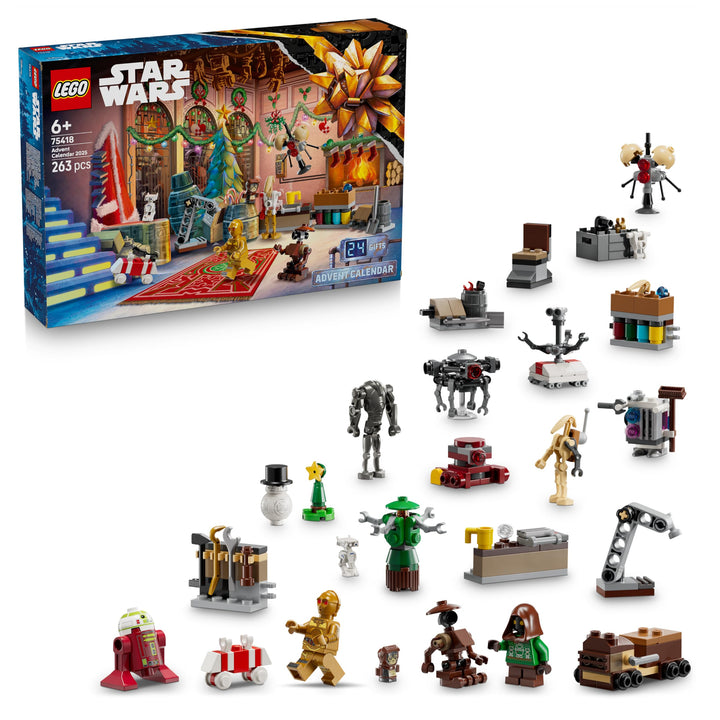 LEGO Star Wars Adventskalender 2025 - Weihnachten Spielzeug mit 24 Überraschungen - 2 Minifiguren &