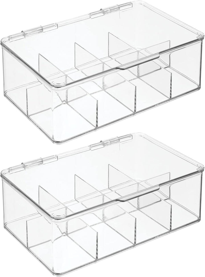 mDesign Teekiste (2er Pack) – die praktische, stapelbare Teebox zur Teebeutel Aufbewahrung – auch al