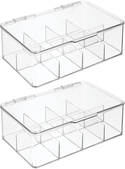 mDesign Teekiste (2er Pack) – die praktische, stapelbare Teebox zur Teebeutel Aufbewahrung – auch al