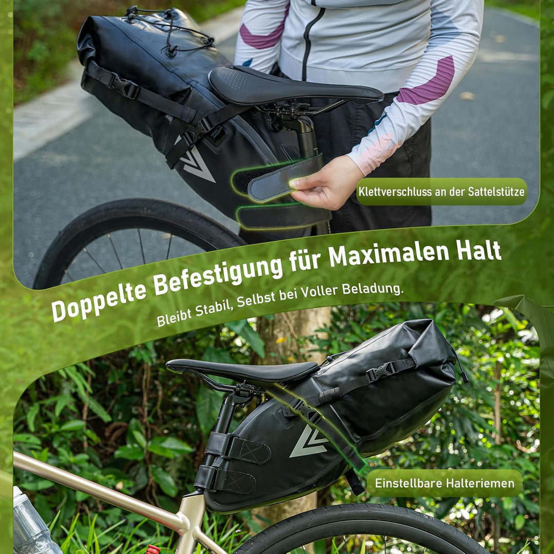 Fahrradtasche Wasserdicht BackLoader Satteltasche - 10L Bikepacking Taschen Fahrradtasche Sattelstüt