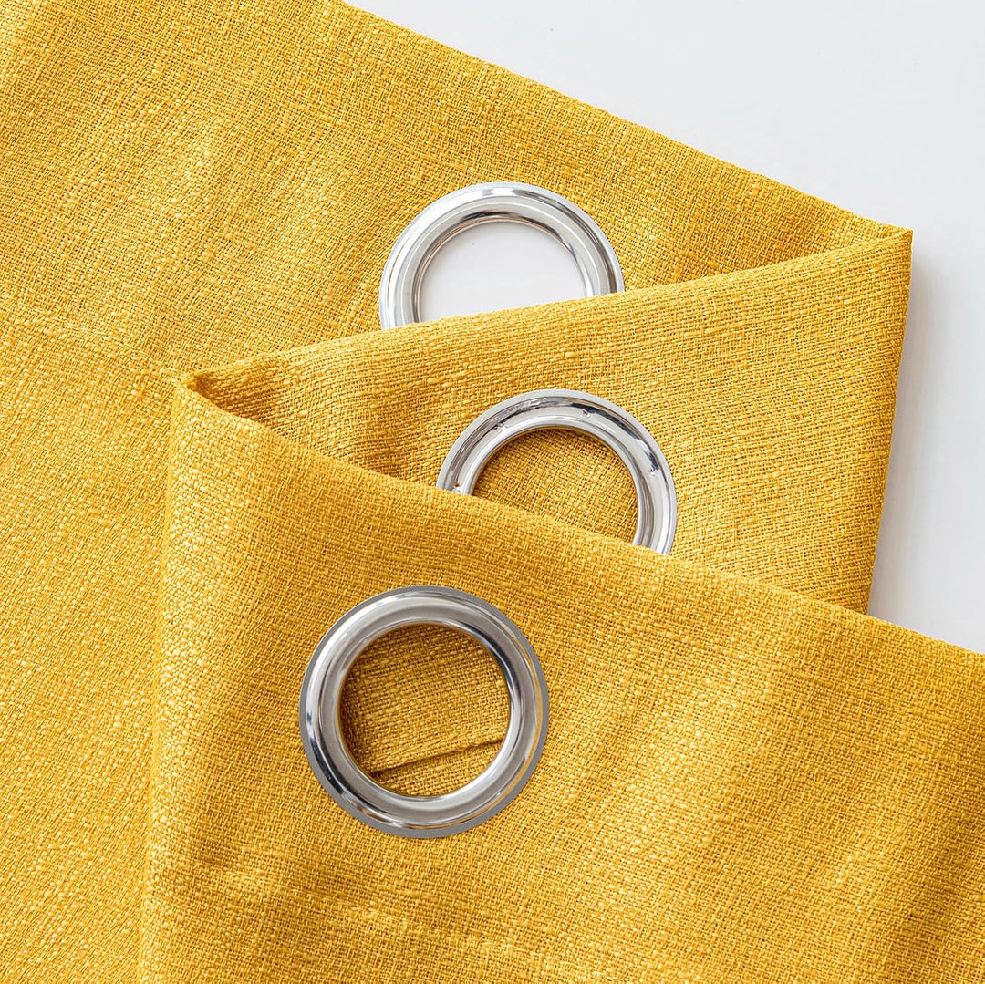 MIULEE 2er Set Voile Vorhang Sheer Leinenvorhang mit Ösen Transparente Unregelmässige Textur Gardine