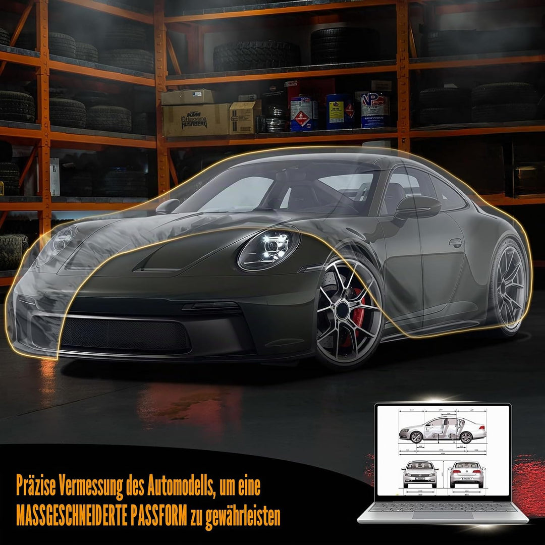 Autoabdeckung Wasserdicht für 1998-2025 Porsche 911 (991/992/996/997 Serie), Vollgarage Autoplane Au