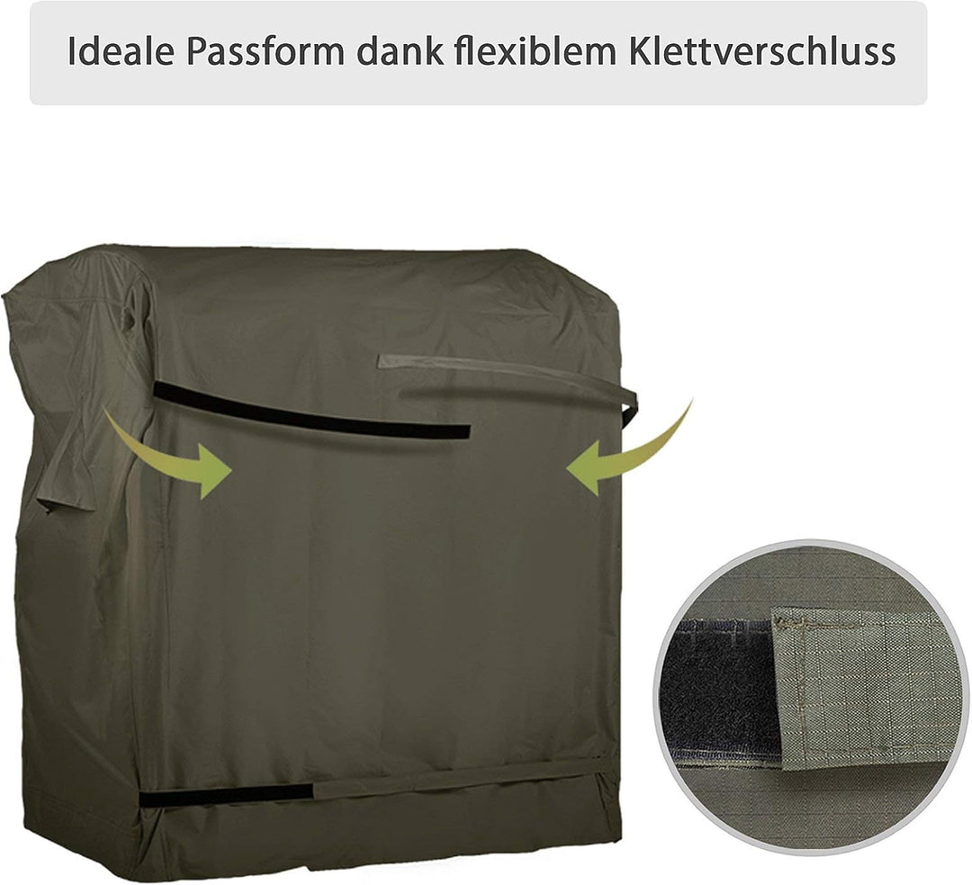 Strandkorb Hanse Schutzhülle Winterfest aus 600 D Oxford Gewebe mit extra flexiblem Klettverschluss,