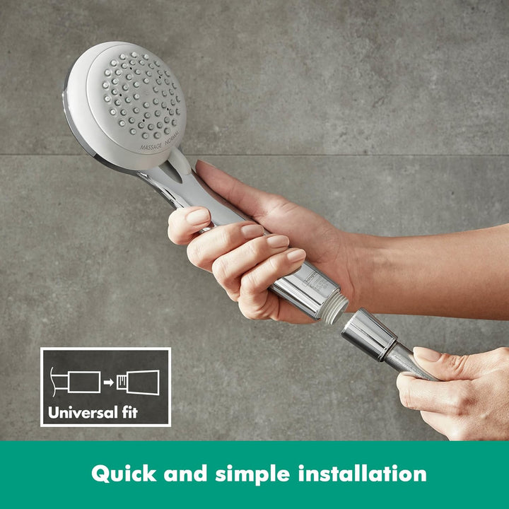 hansgrohe Crometta 85 - Duschkopf, Handbrause mit 2 Strahlarten, runde Duschbrause (⌀ 85 mm), Brause