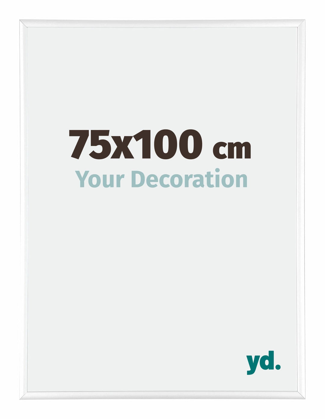 yd. Your Decoration - Bilderrahmen 75x100 cm - Weiss Hochglanz - Bilderrahmen aus Aluminium mit Acry