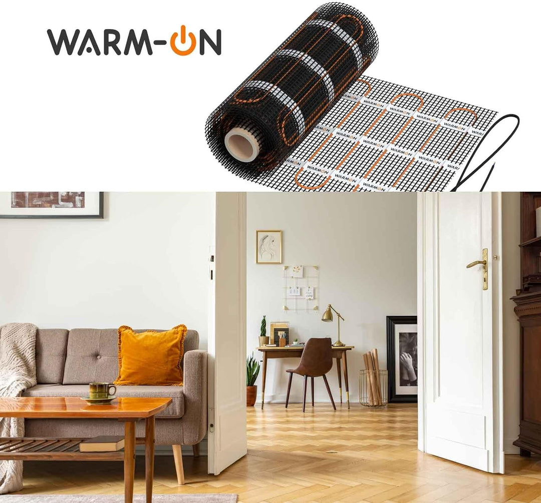 Fussbodenheizung: Zweiader-Heizmatte WARMON CLASSIC LIGHT 100 W/m² für Fliesen, Festwiderstandsheizk