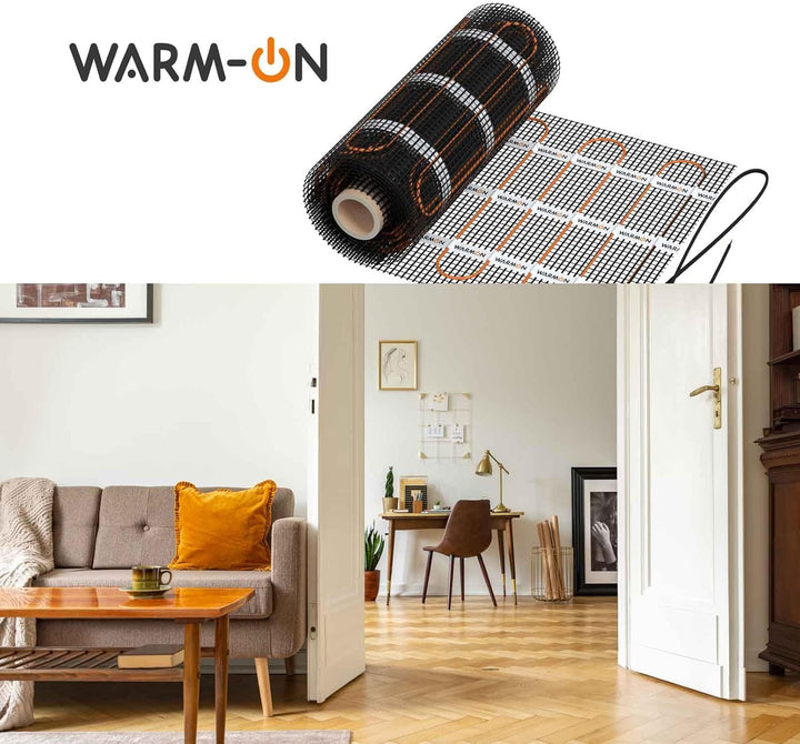 Fussbodenheizung: Zweiader-Heizmatte WARMON CLASSIC LIGHT 100 W/m² für Fliesen, Festwiderstandsheizk