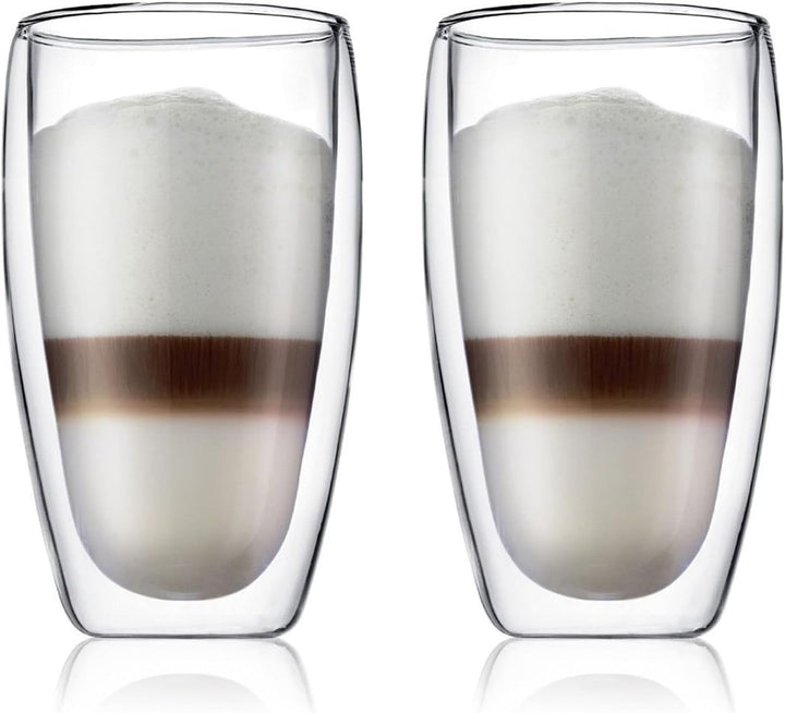 Bodum 4558-10-12 Pavina Gläser 6-er-Set 0.25 l doppelwandig, Transparent, 6 Stück (1er Pack), 6 0,25