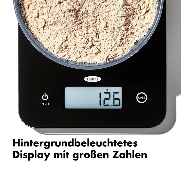 OXO Good Grips Universal-Glas-Lebensmittelwaage bis 5 kg, Glas