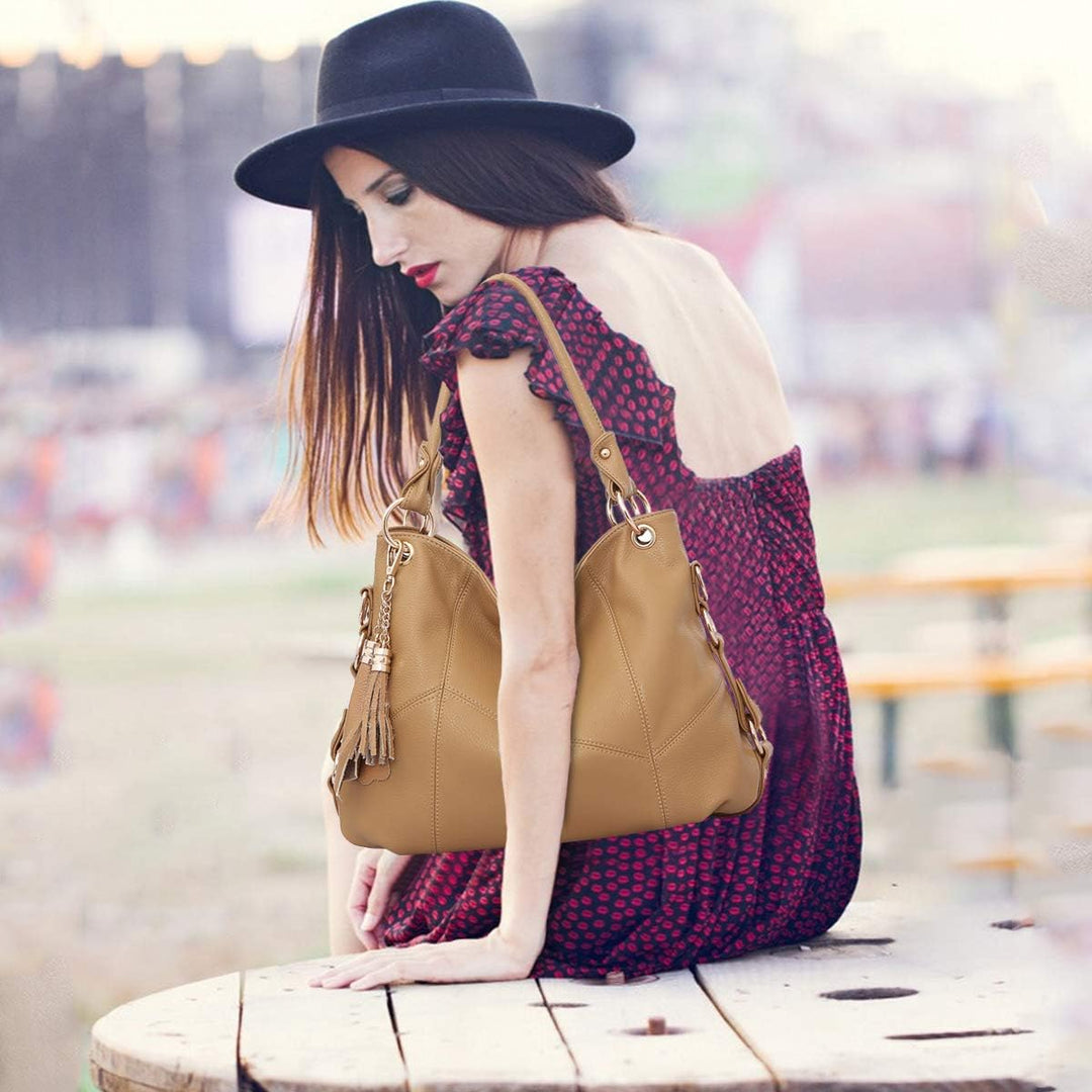 NICOLE & DORIS Damen handtasche Umhängetasche mit grosser Kapazität Weiche Ledertasche shopper Neue