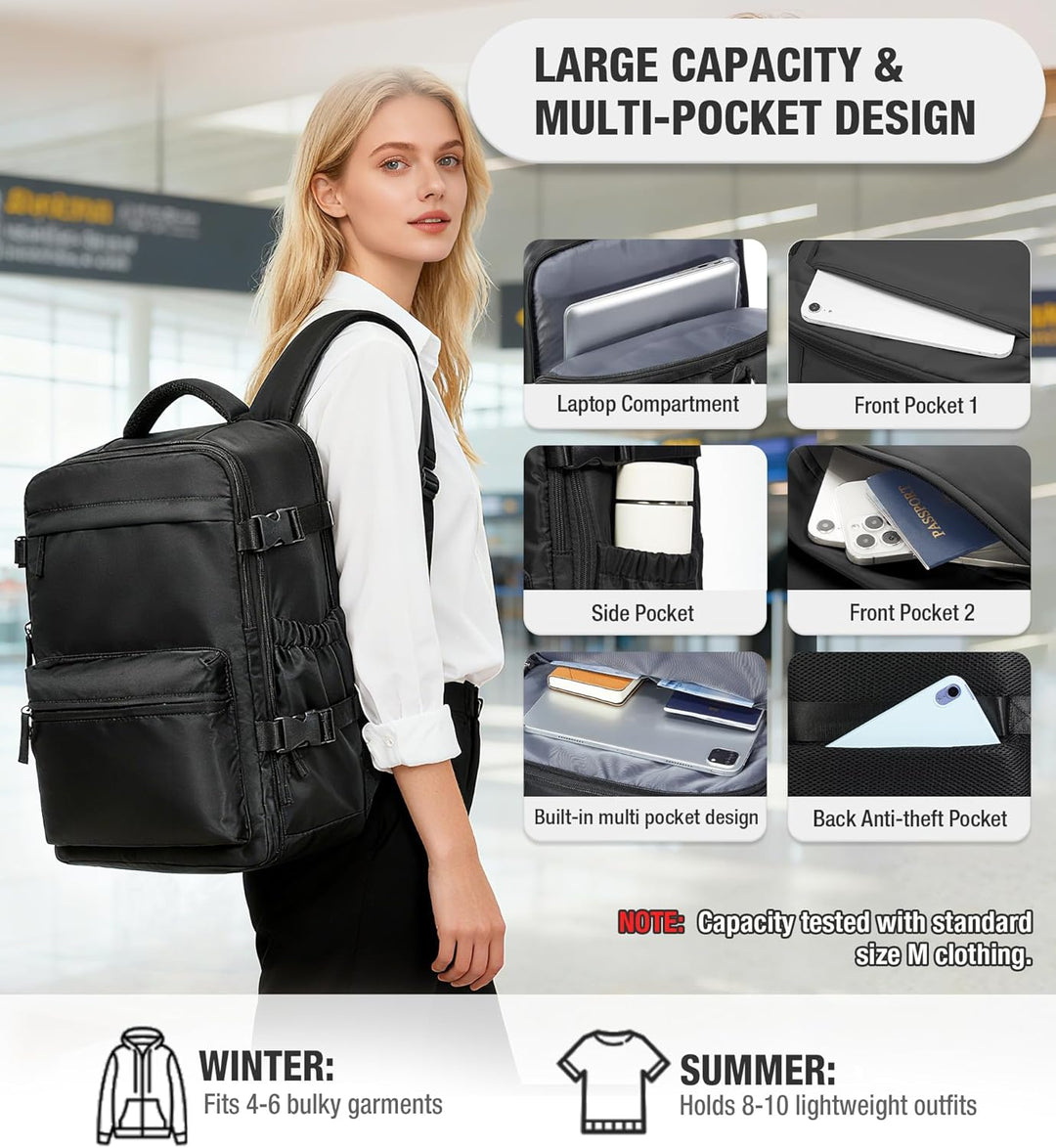 BOXSAM Vakuum Rucksack Handgepäck Flugzeug Tasche Airbag mit Vakuumsystem Reisen Tagesrucksack Ryana