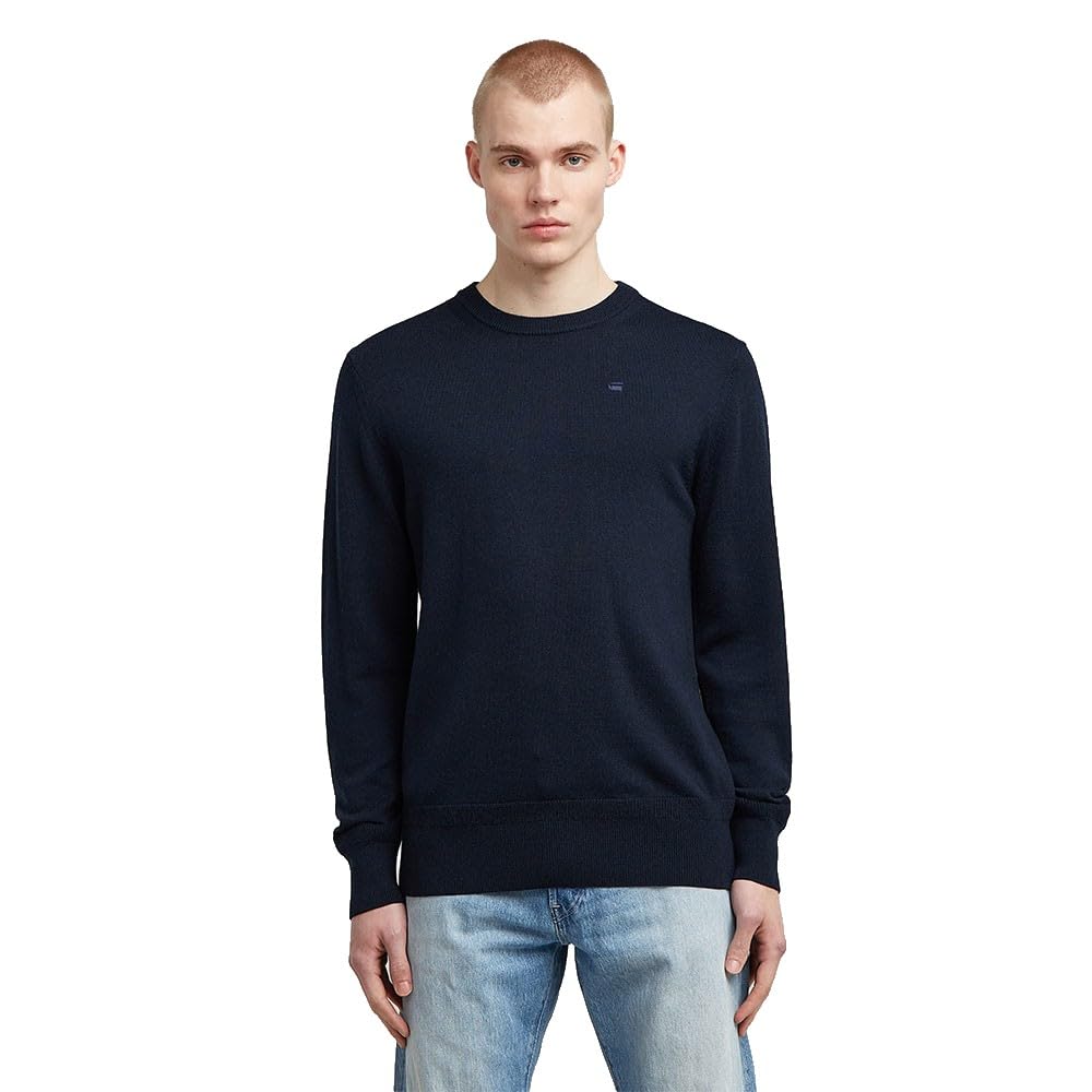 G-STAR Herren Premium core r Knit XS Blau (Salute D27686-b692-c742), XS Blau (Salute D27686-b692-c74