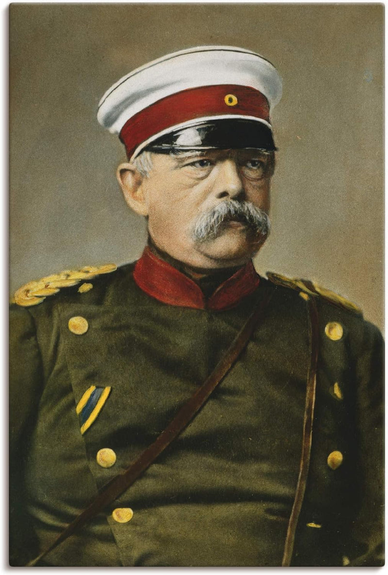 ARTland Leinwandbilder Wandbild Bild auf Leinwand 40x60 cm Wanddeko Otto von Bismarck Porträt Antik