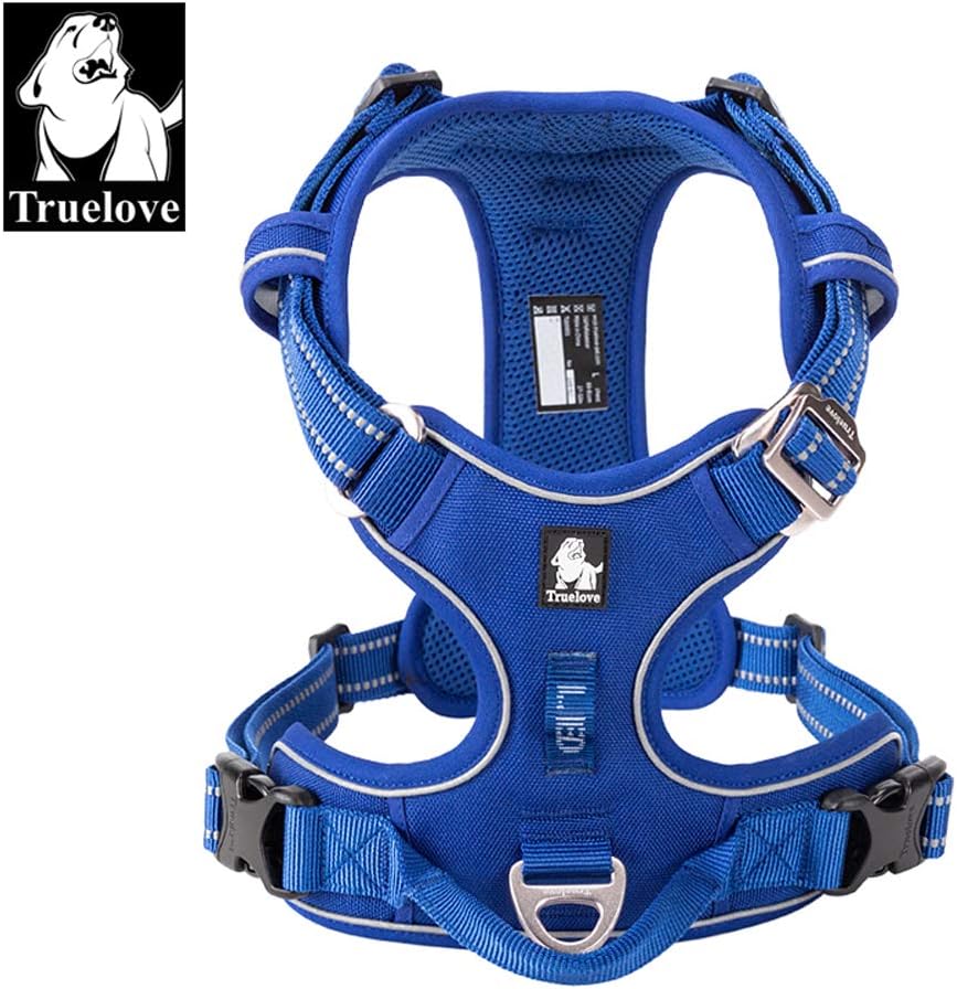 TRUE LOVE Hundegeschirr, kein Ziehen, verstellbar, reflektierend, weiches Nylon, für kleine und gros