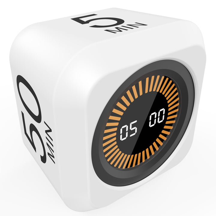 Drehbarer Würfel, visueller Timer, 5, 25, 10, 50 Minuten voreingestellt + benutzerdefinierter Countd