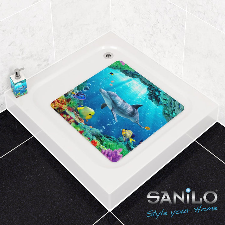 Sanilo Badematte 53 x 53 cm, rutschfeste Duschmatte für Dusche und Badewanne, Antirutschmatte maschi