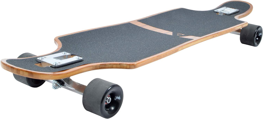 Apollo Longboard, Komplettboard mit Deck aus Bambus &amp; Fiberglas, High-End Board mit ABEC 9 Kugellage