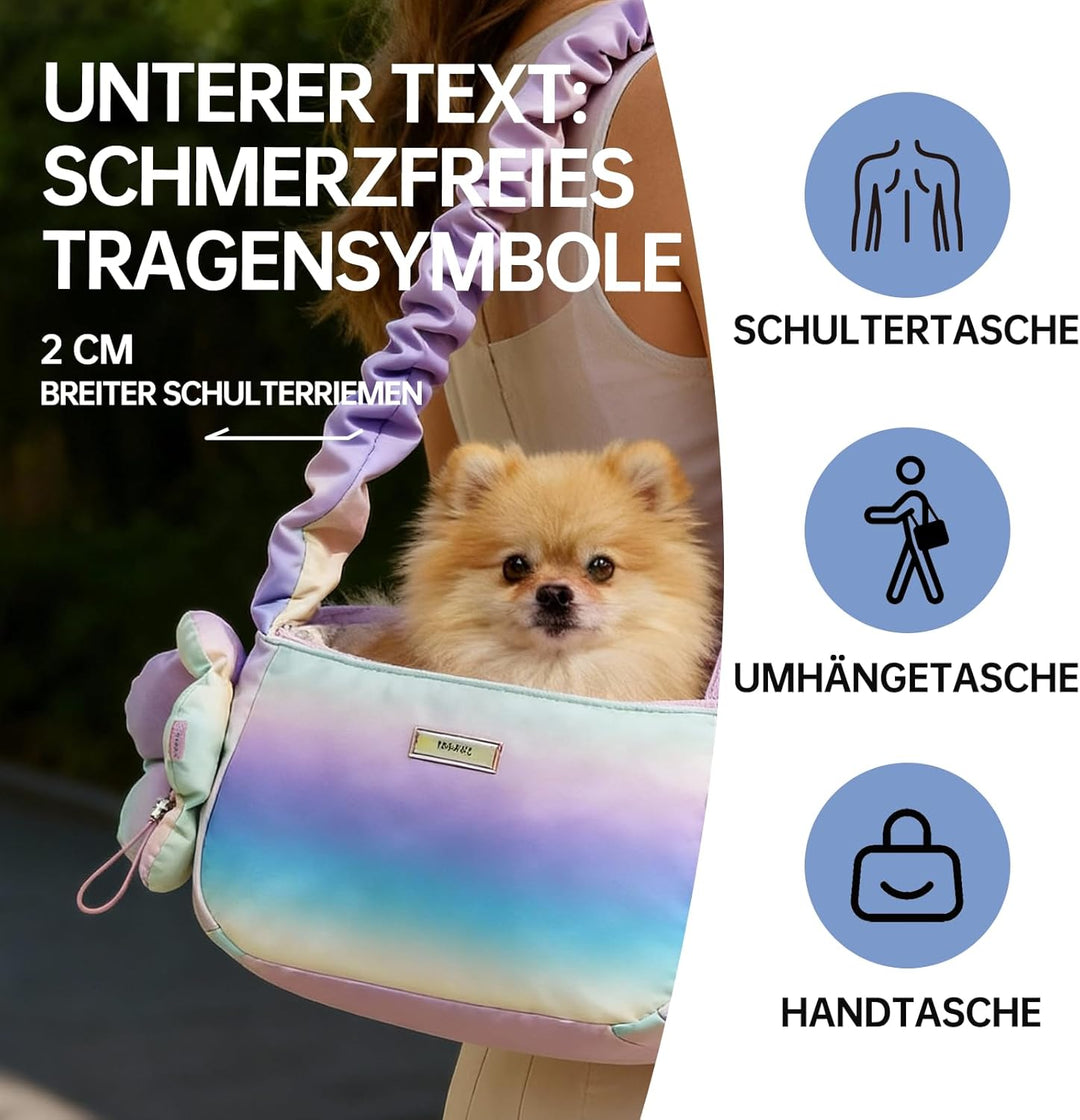 Haustier Tragetasche für kleine Hunde und Katzen, leichte, gepolsterte Reisehandtasche, Tragetasche