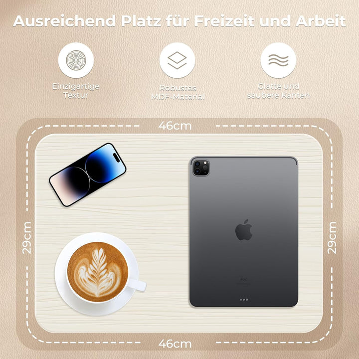 Tragbarer Laptop-Ständer, höhenverstellbarer Beistelltisch für Sofa/Nachtschrank, eleganter Holz-Red