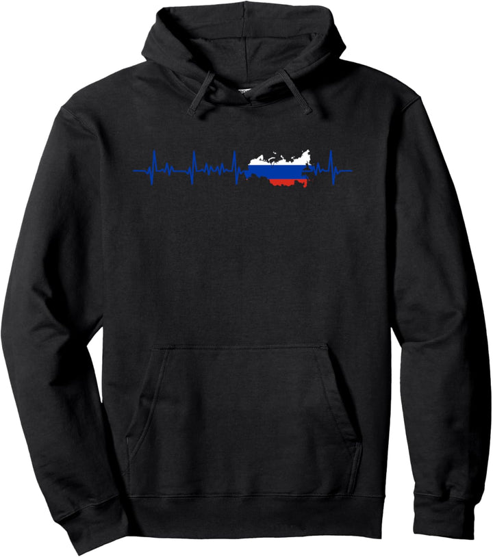 Herzschlag Russische Flagge Geschenk Russland Pullover Hoodie