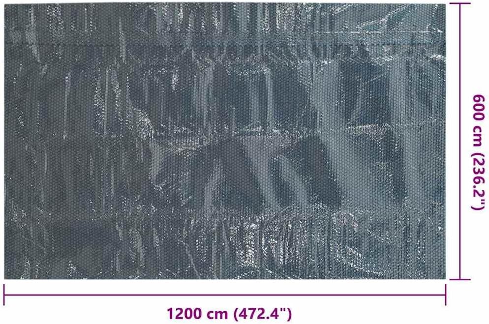 Treibende Pool-Solarplane PE 1200x600 cm Schwarz und Blau
