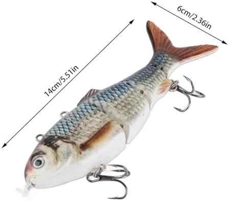 LED Angelköder, USB Wiederaufladbar, Elektronischer Swimbait-Hartköder, Mehrgliedrig, für Barsch, Fo