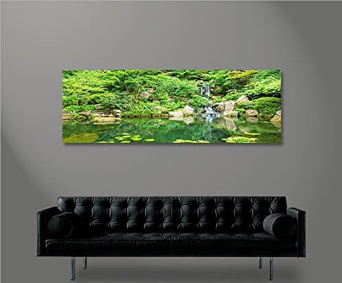 islandburner Bild Bilder auf Leinwand Japanischer Zen Garten Panorama XXL Poster Leinwandbild Wandbi