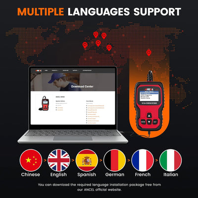 Ancel VD500 OBD2 Diagnosegerät Fehlercodes Auslesen und Löschen Motor EPB ABS SRS OBD Öl TPS Zurücks