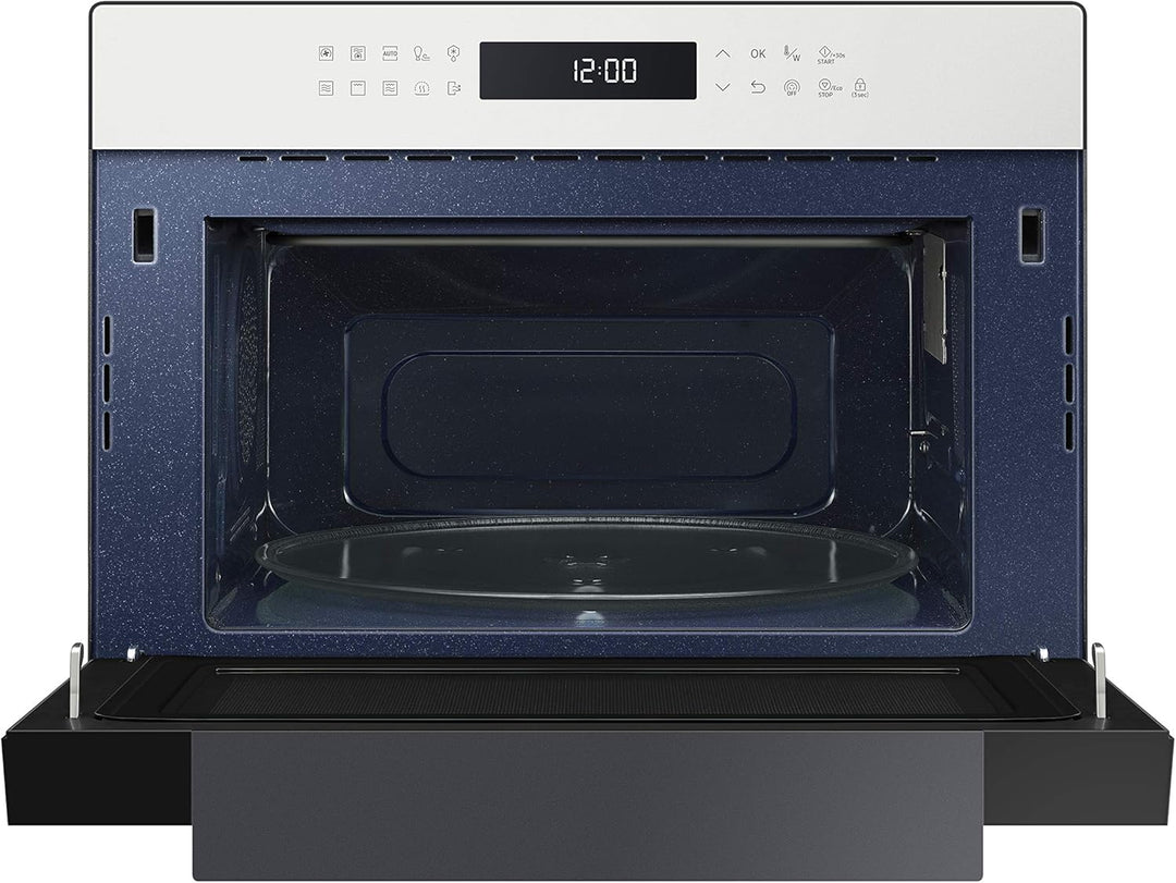 Samsung MC35R8058CE/ET Glass Design Mikrowelle mit Dampffunktion und Bräterplatte, Farbe Porzellan,