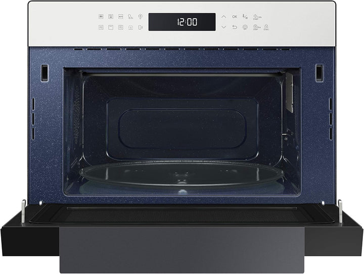 Samsung MC35R8058CE/ET Glass Design Mikrowelle mit Dampffunktion und Bräterplatte, Farbe Porzellan,