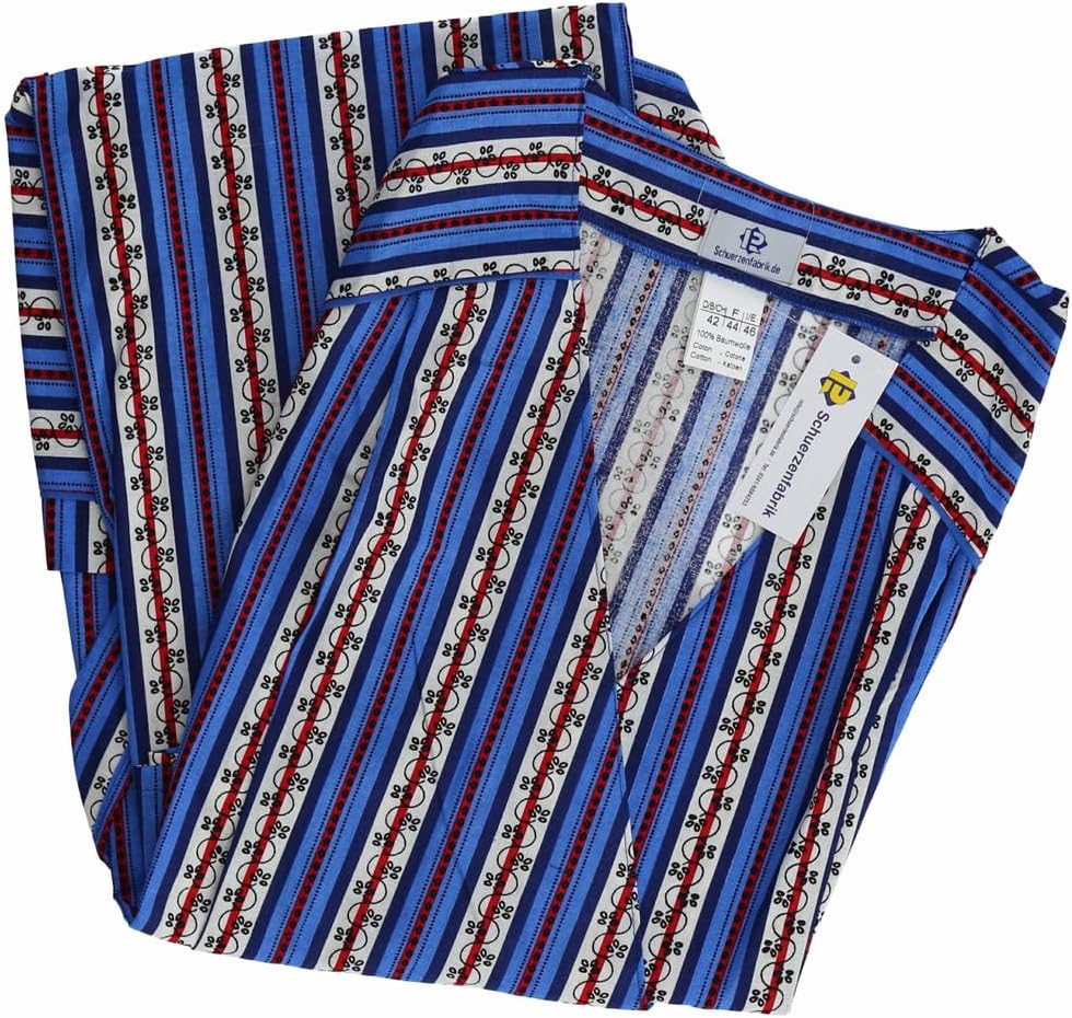 Wickelkleid Kittel Schürze Wickelkittel Hauskleid Wickelschürze Baumwolle, Farbe:blau, Grösse:54 54