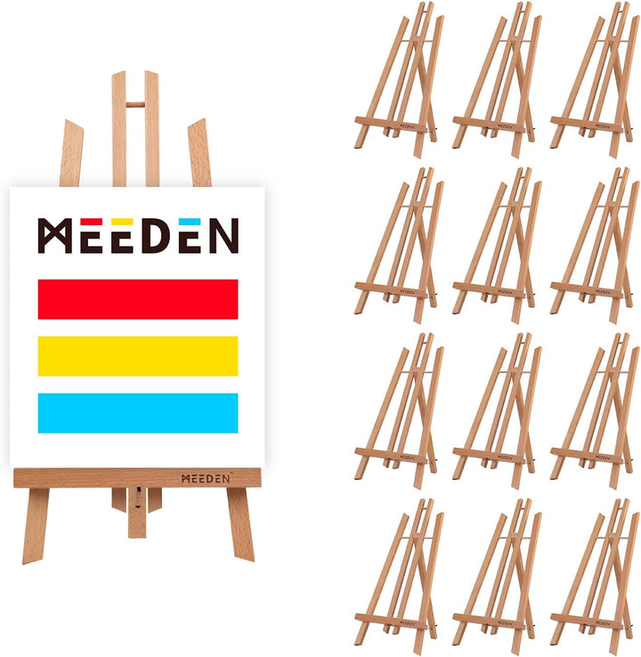 MEEDEN 12 Stück Tischstaffelei Holz, 50 cm Display Staffeleien, Kinder Staffelei Tisch, Bild Ständer