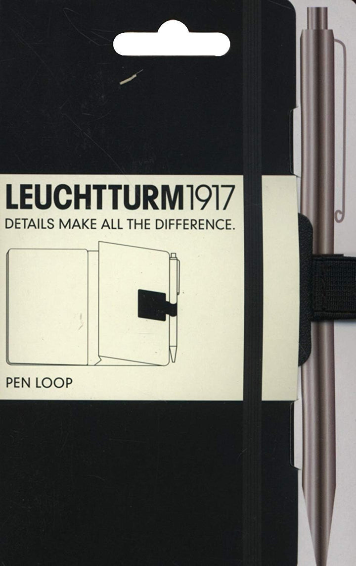 Leuchtturm1917 343552 Some Lines a Day - Das Fünfjahresbuch (Medium, A5) schwarz &amp; 304637 Pen Loop (