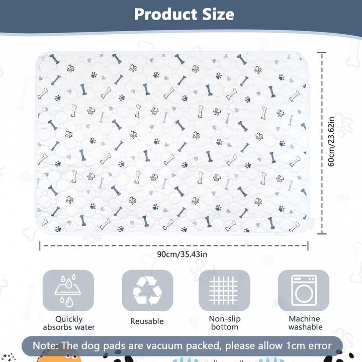 Zocipro 2 Stück Welpenunterlagen Waschbar 60x90cm, Inkontinenzunterlagen für Welpen, Superabsorbiere