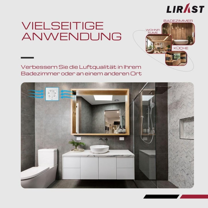 Ø 100mm Weiss Badlüfter - Lüfter für Effiziente Belüftung im Bad Kuche WC, Ø 100mm Weiß