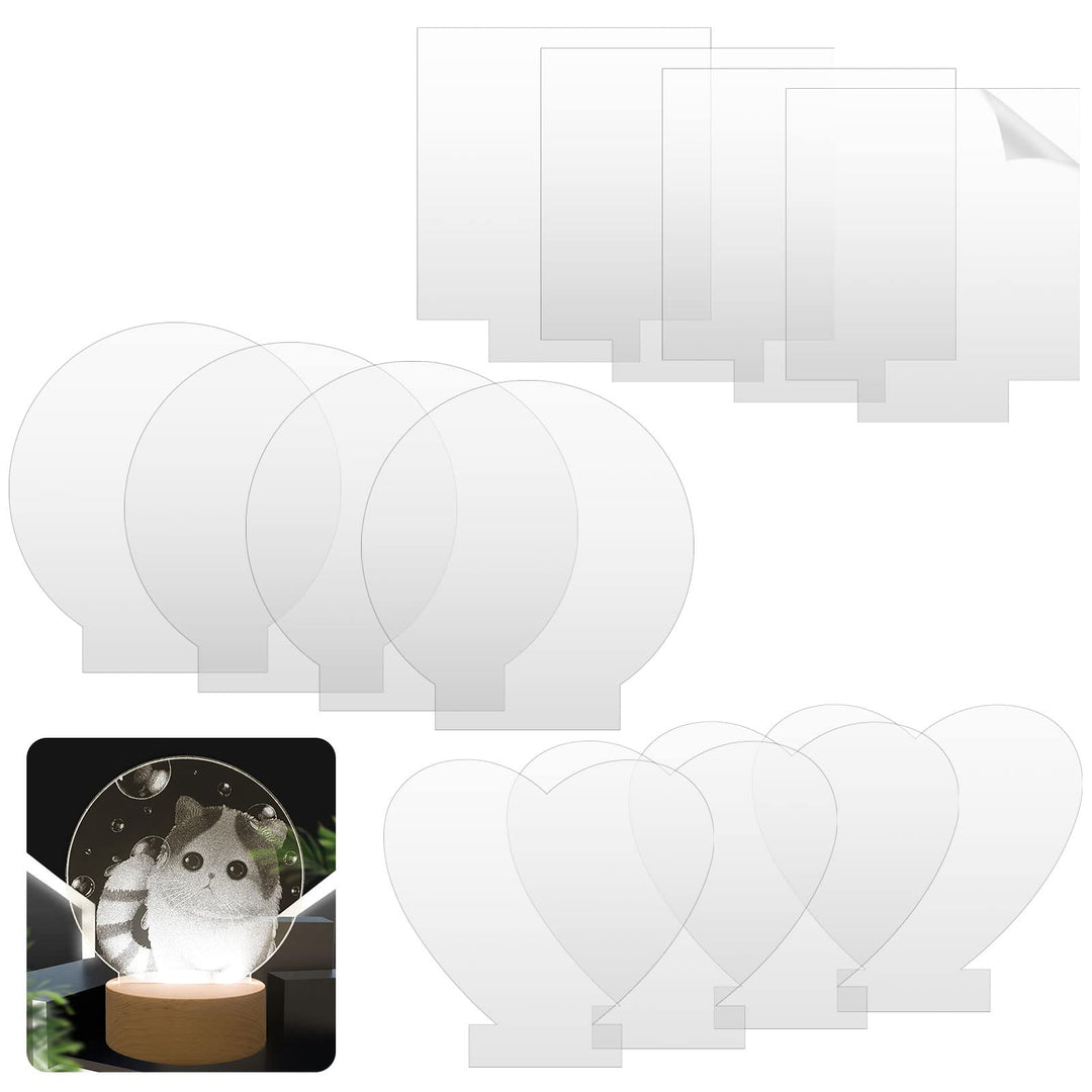 12 Pcs Acrylplatten Transparente Plexiglasplatten Acrylglas Lichtplatte 0.2cm Kunststoff Acryl Blätt