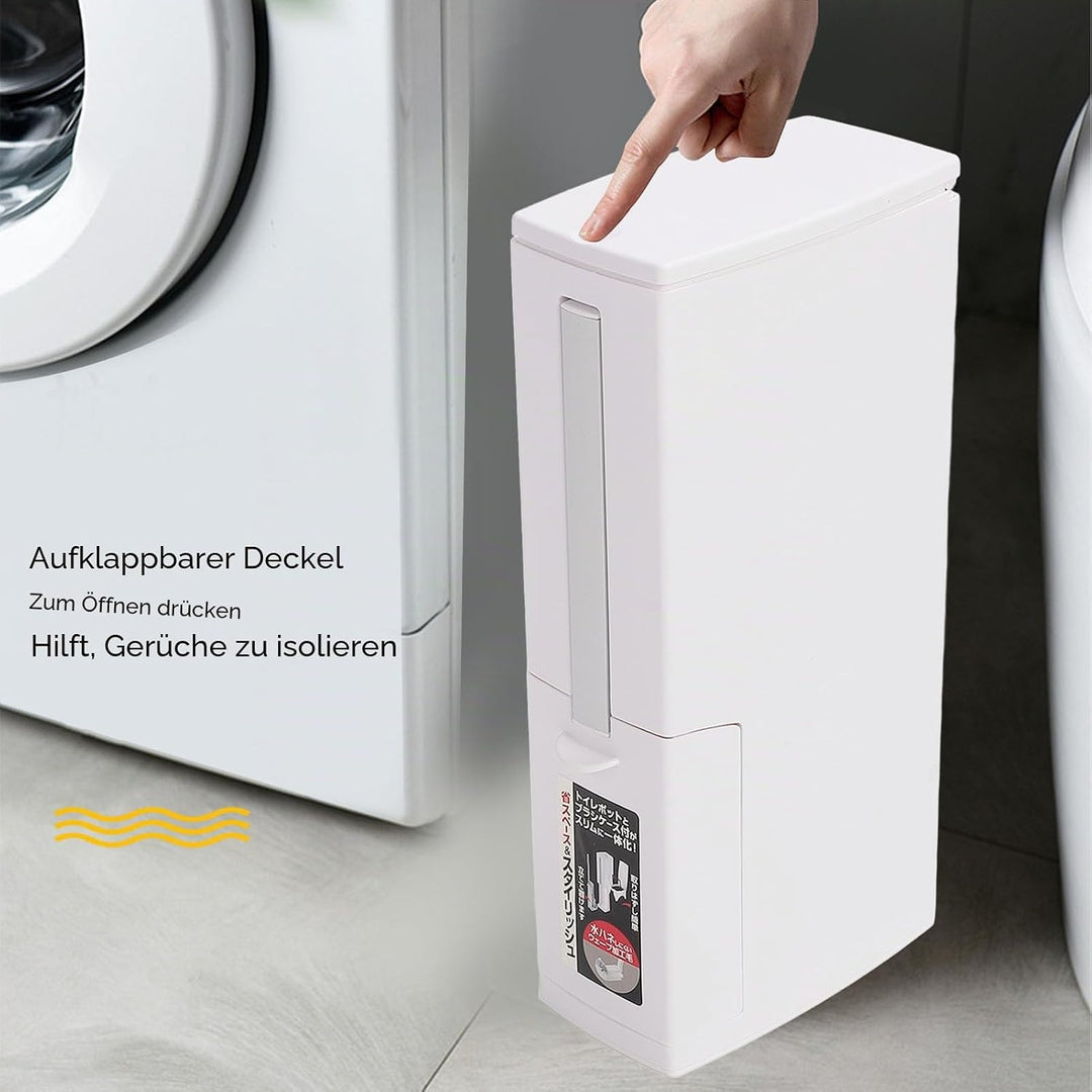 Ejoyous Badezimmer Mülleimer, Badezimmermülleimer mit Deckel 3 in 1 Bad Mülleimer mit Toilettenbürst