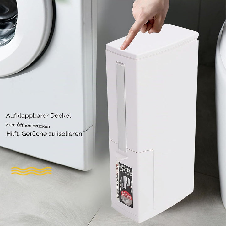 Ejoyous Badezimmer Mülleimer, Badezimmermülleimer mit Deckel 3 in 1 Bad Mülleimer mit Toilettenbürst