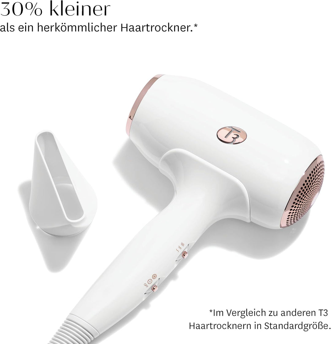T3 Fit Kompakter professioneller Haartrockner mit Ionentechnologie, schnell trocknend, leicht und er