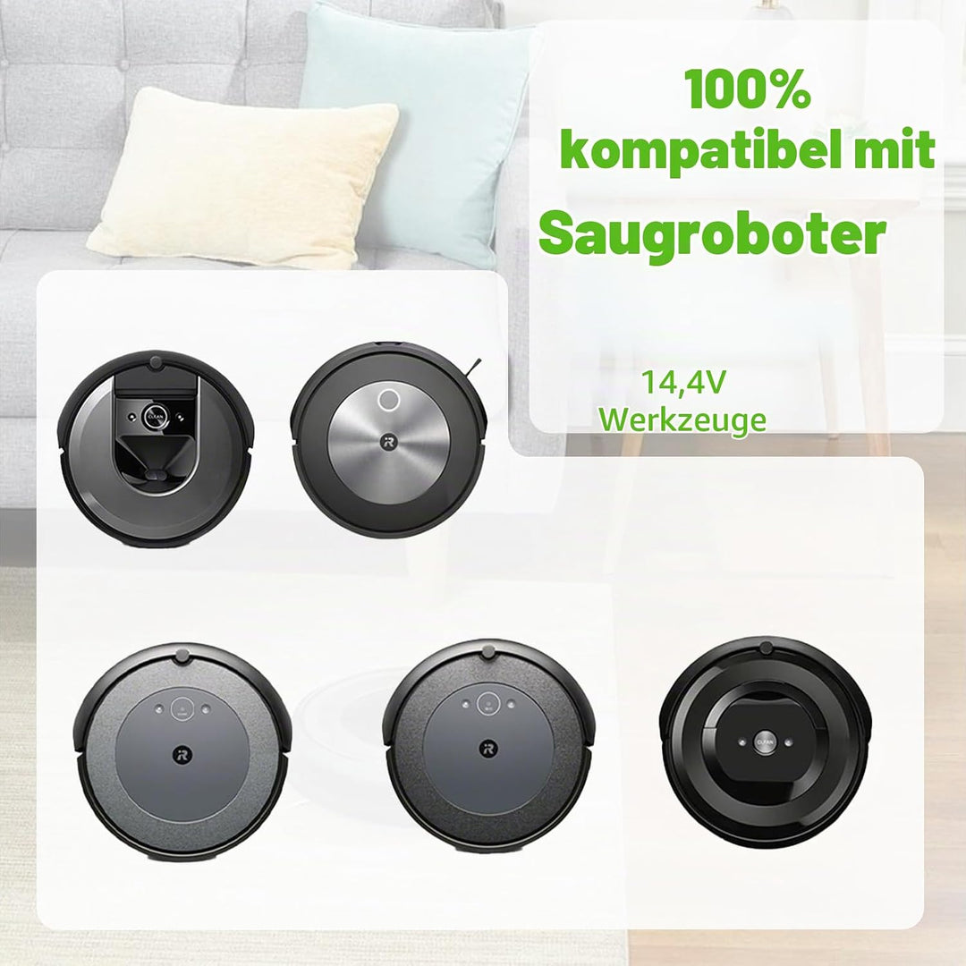 6000 mAh Li-Ionen Ersatzakku für iRobot Roomba e, i und j Serie ABL-D1 Kompatibel mit Roomba i8, i8+