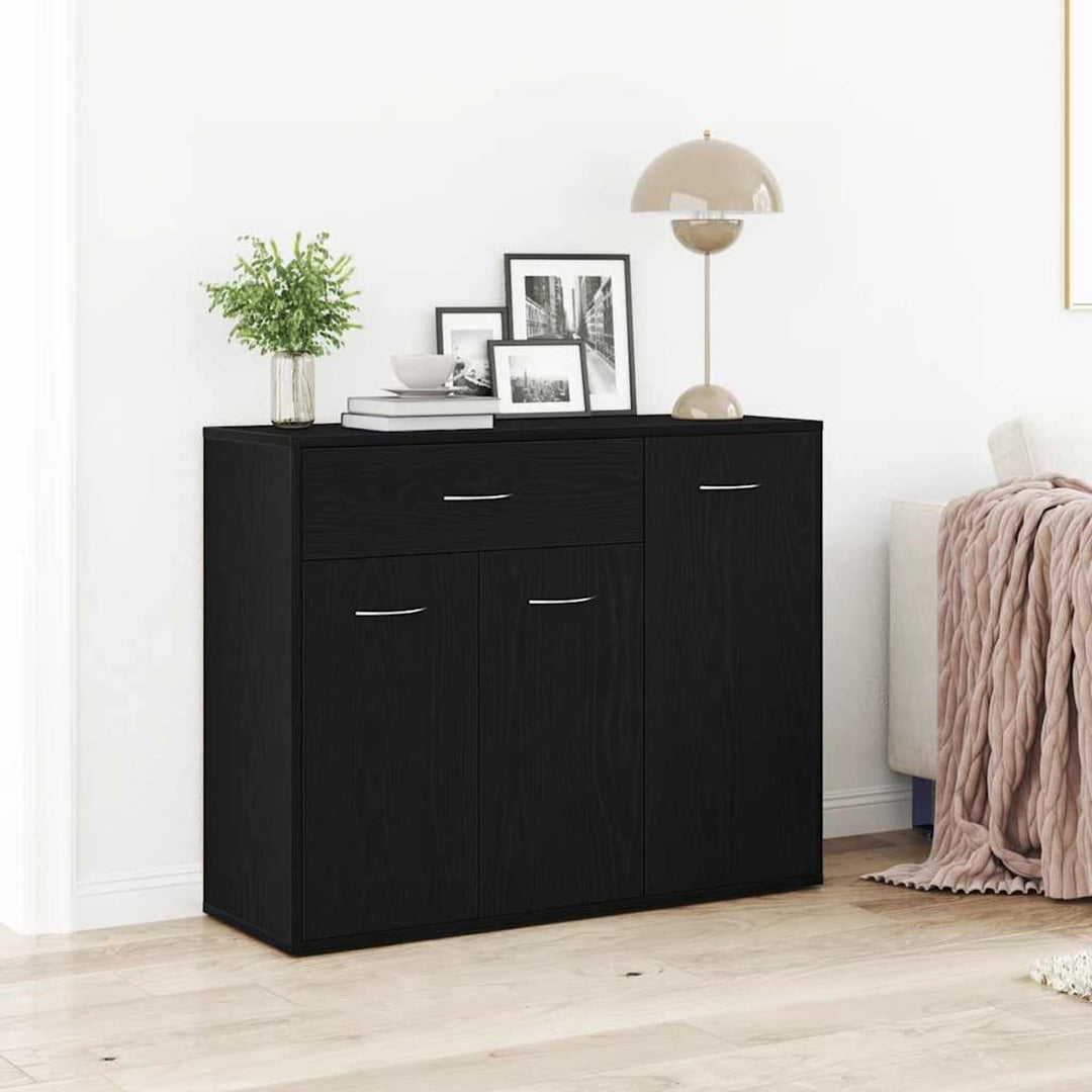 Homgoday Sideboard Schwarze Eiche 88x30x70 cm Holzwerkstoff Anrichte Model862445