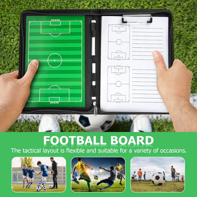 MKNZOME Professional Tragbar Taktikboards, Magnet Fussball Coach-Board Taktikmappe Coach-Mappe mit T