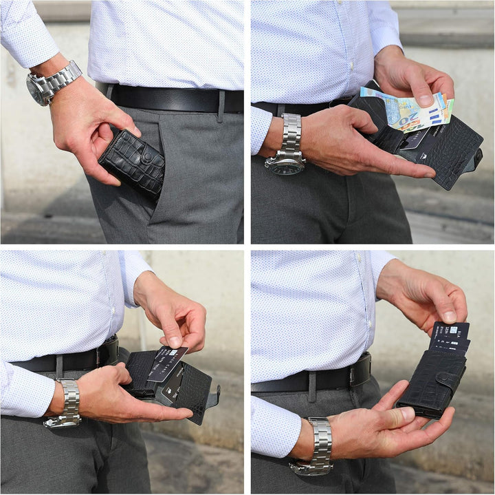NEU: SOLO PELLE® Slim Wallet Mondo ohne Münzfach [bis zu 13 Karten] Slimwallet [RFID-Schutz] Kartene