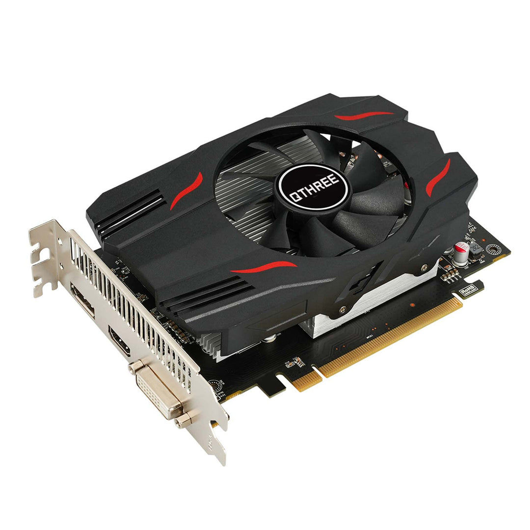 QTHREE Radeon RX 550 Grafikkarte, 4G D5 128-bit, DisplayPort HDMI DVI-D, PCI Express x8, Desktop Gam