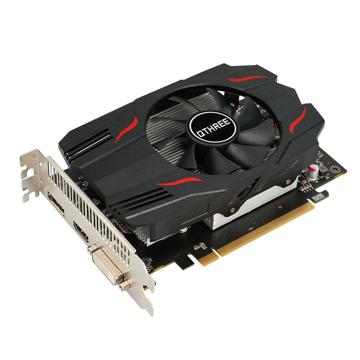 QTHREE Radeon RX 550 Grafikkarte, 4G D5 128-bit, DisplayPort HDMI DVI-D, PCI Express x8, Desktop Gam