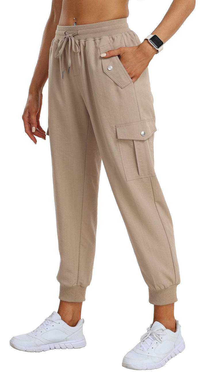AjezMax Damen Cargohose Jogginghose Leicht Schnell Trockene Wanderhose Athletische Workout Outdoorho