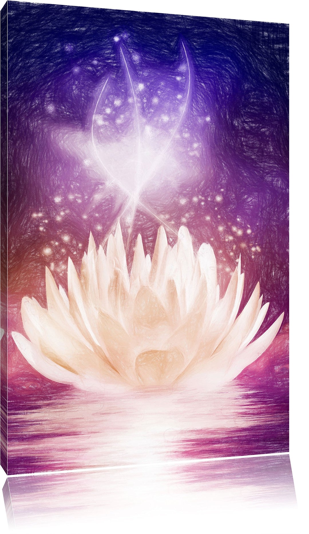 Pixxprint Seerose als Leinwandbild/Grösse: 100x70 cm/Wandbild/Kunstdruck/fertig bespannt, 100x70