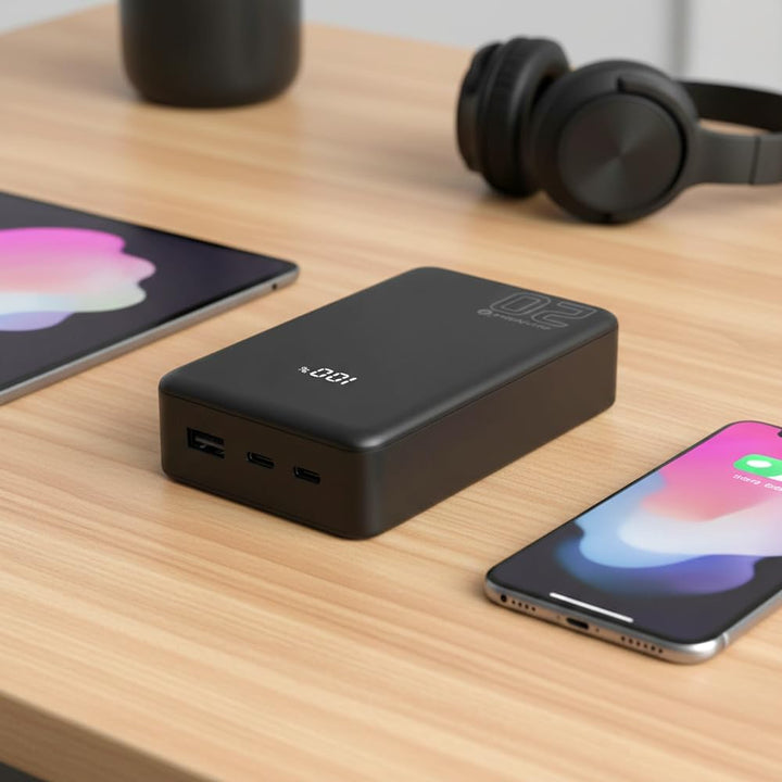 everActive Powerbank 20000mAh 20W USB C PD PPS QC4+ – Energy Bank EB-22QB – Externer Akku mit LCD Di