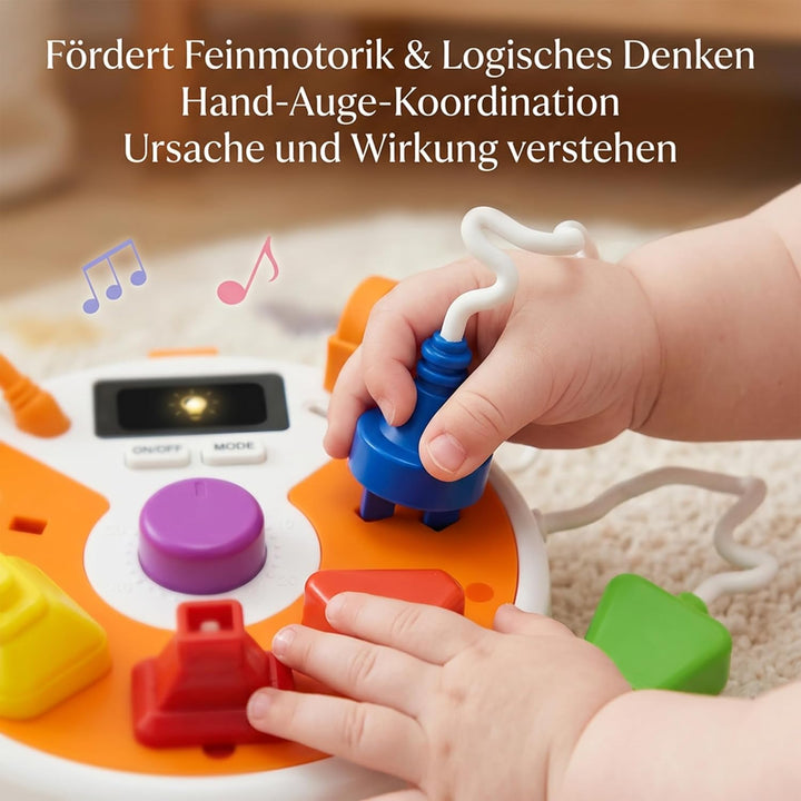 Montessori Steckdose Spielzeug 2026 Neuheit, Multifunktionales Busy Board mit Musik & 6 Geräuscheffe